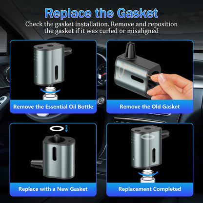 Smart Car Air Freshener with Three Adjustable Concentration Scent Levels, Portable Waterless Car Diffuser Air Freshener Car Aromatherapy Diffuser, 3*10ML Natural Perfume