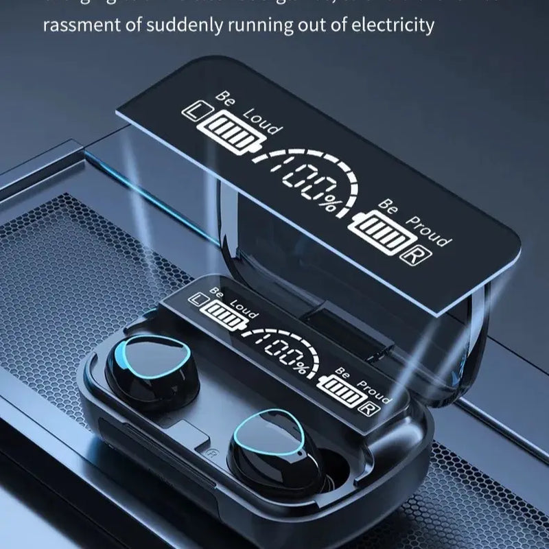 M10 TWS Bluetooth Earphones – Wireless Headset with Mic, Noise Cancelling & Chargeable Portable Box