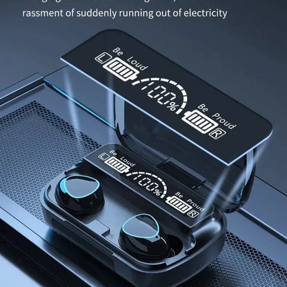M10 TWS Bluetooth Earphones – Wireless Headset with Mic, Noise Cancelling & Chargeable Portable Box