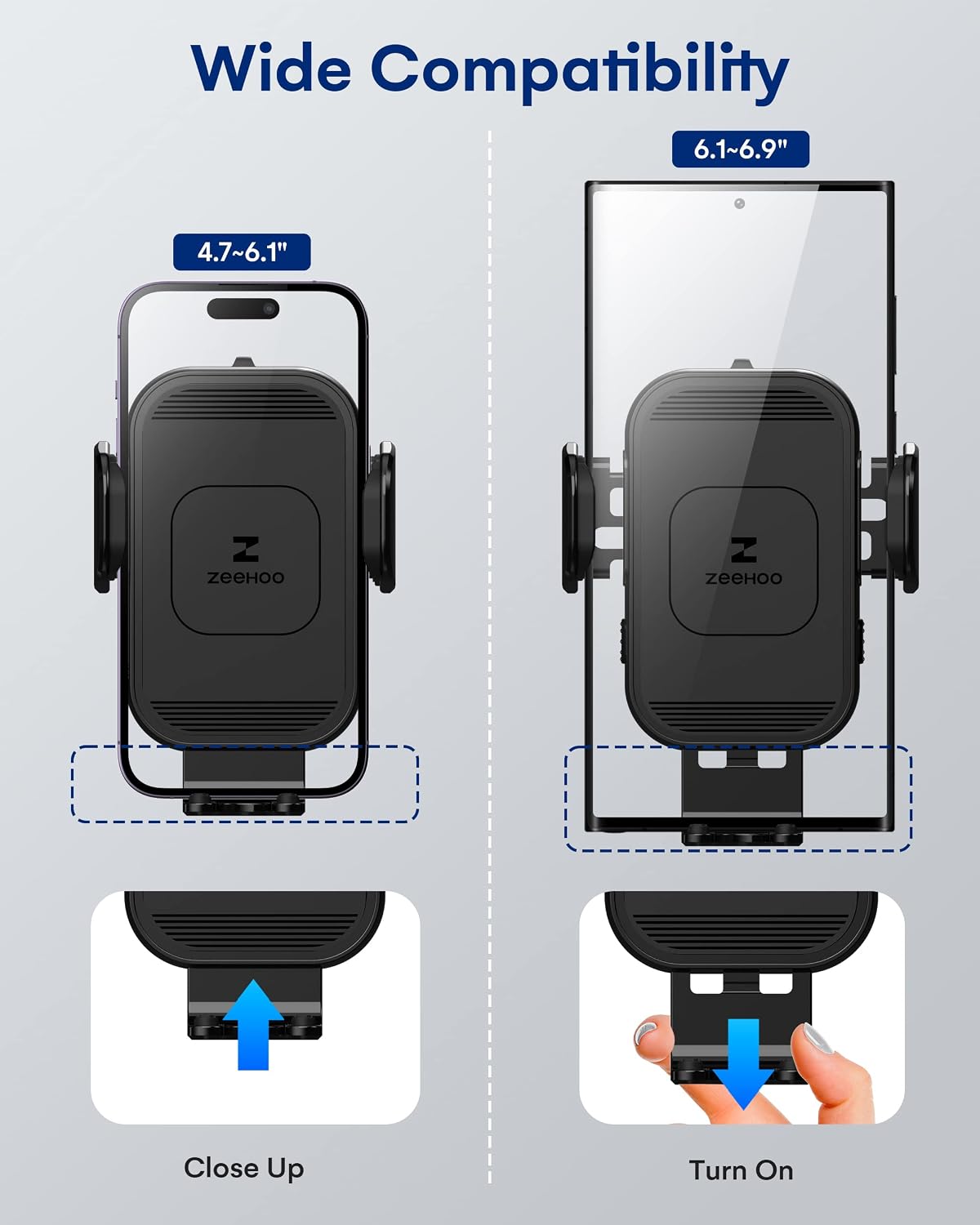 Wireless Car Charger, 15W Fast Charging, Auto Clamping Car Phone Mount, Cell Phone Holder Charger, for Iphone17 16 15 14 13 12 11 Pro Max Xs, Etc. (Black)