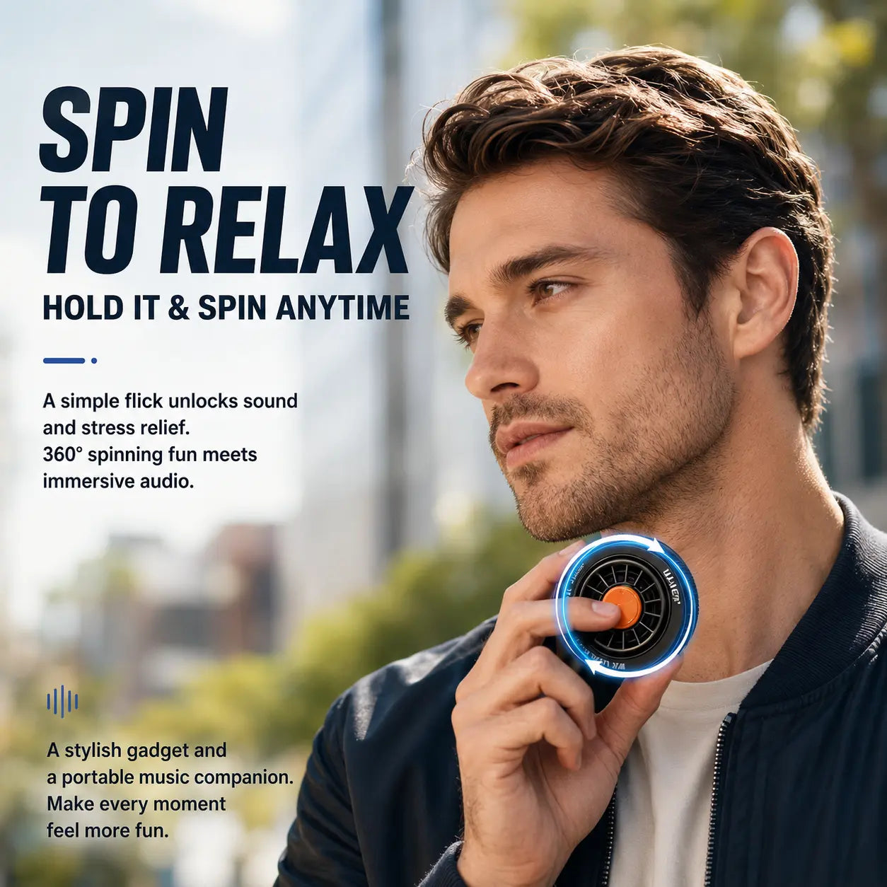 3-In-1 Compact Bluetooth Speaker - Magnetic 360° Rotatable Phone Stand, RGB Light, HD Sound, Portable Wireless Holder with Charging, Battery, Connection, for Office, Gaming, Creative Gift, Audios