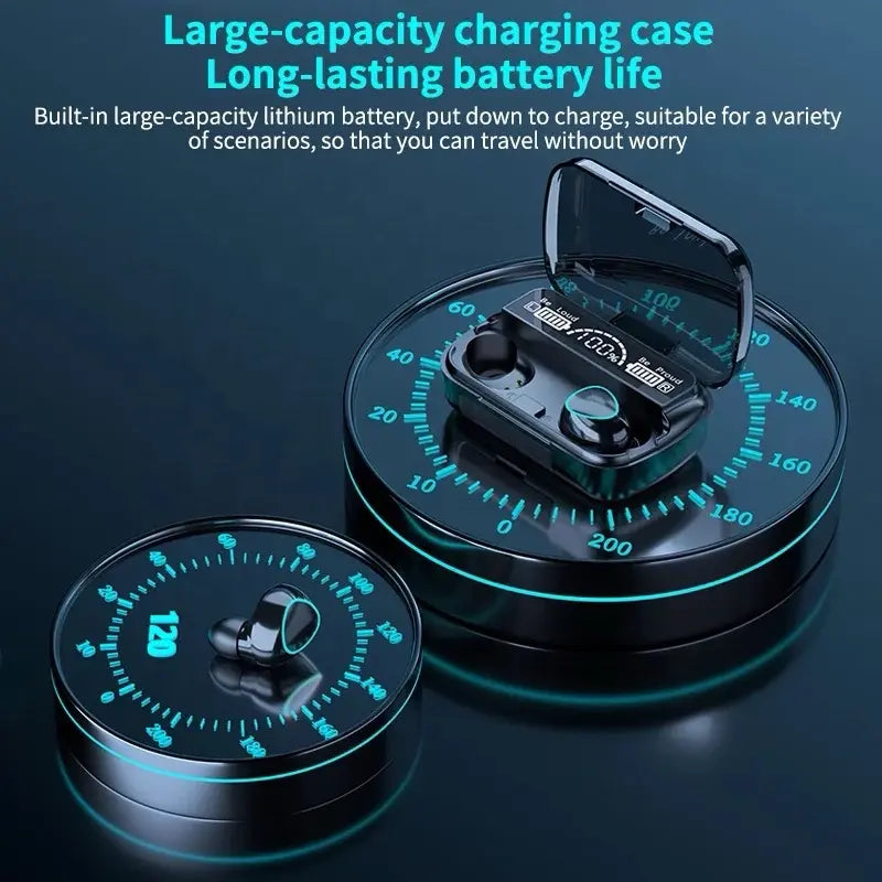 M10 TWS Bluetooth Earphones – Wireless Headset with Mic, Noise Cancelling & Chargeable Portable Box