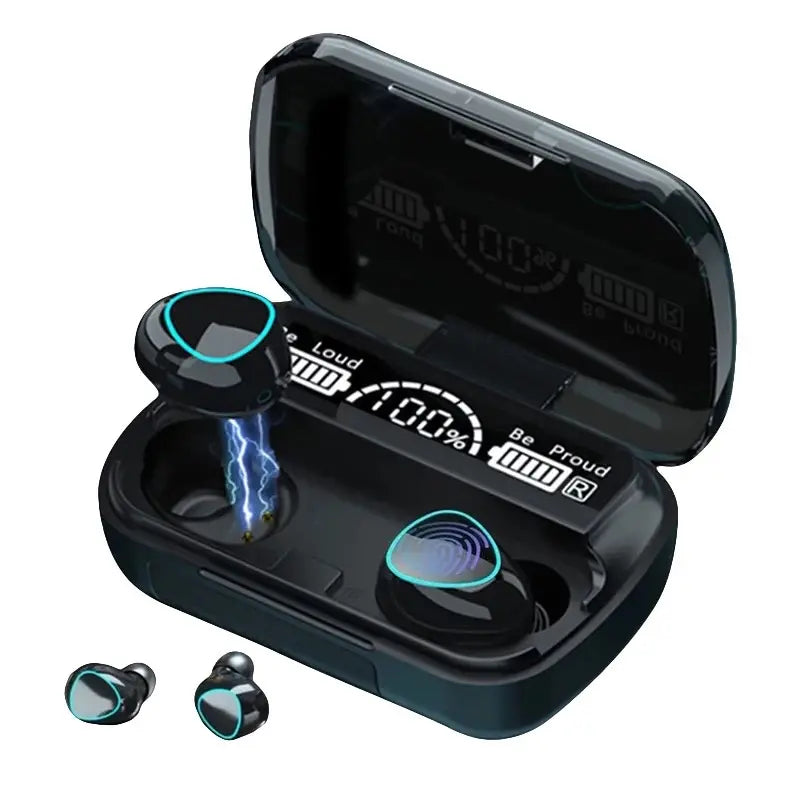 M10 TWS Bluetooth Earphones – Wireless Headset with Mic, Noise Cancelling & Chargeable Portable Box