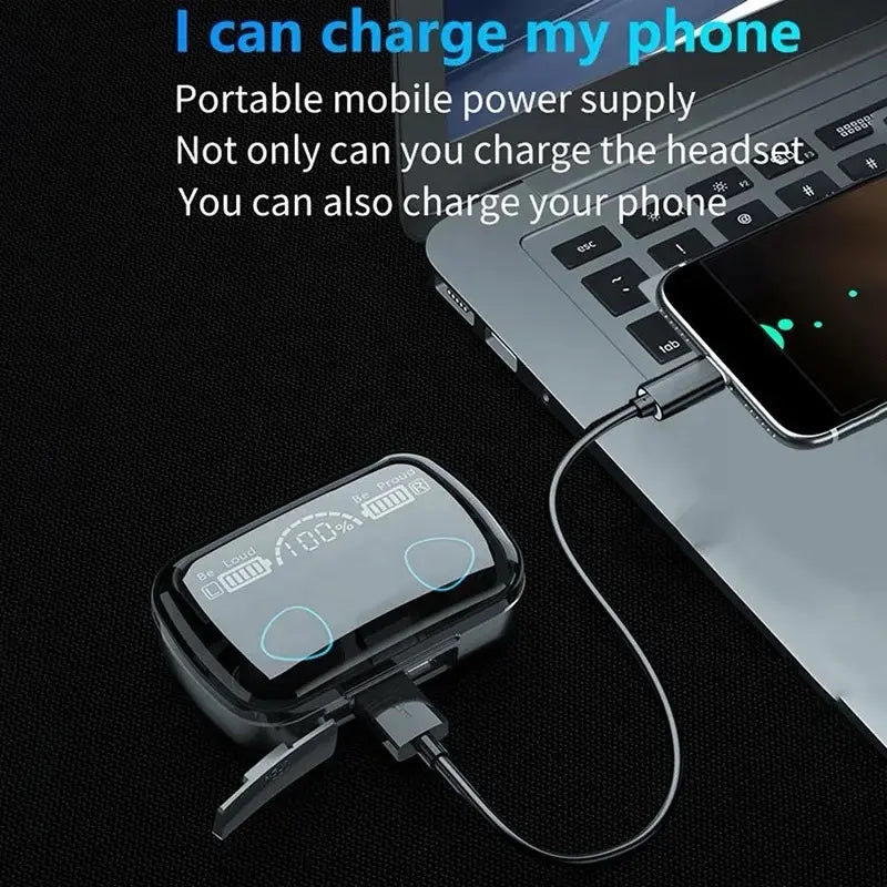 M10 TWS Bluetooth Earphones – Wireless Headset with Mic, Noise Cancelling & Chargeable Portable Box