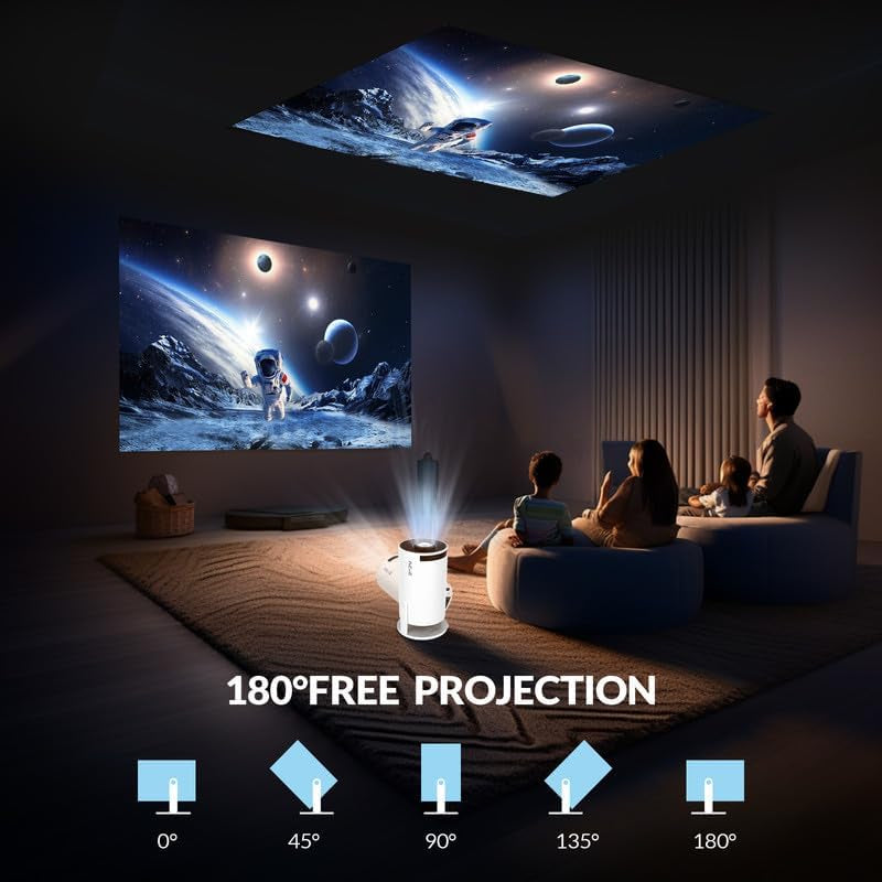 HY300 PRO+ LCD Smart Short Throw Projector for Home Theater | Android 11,4K Decoding,200 ANSI Lumens,Wifi6 Bt5.0,Low Noise 28Db,50000H Lamp Life,100-Inch Projection